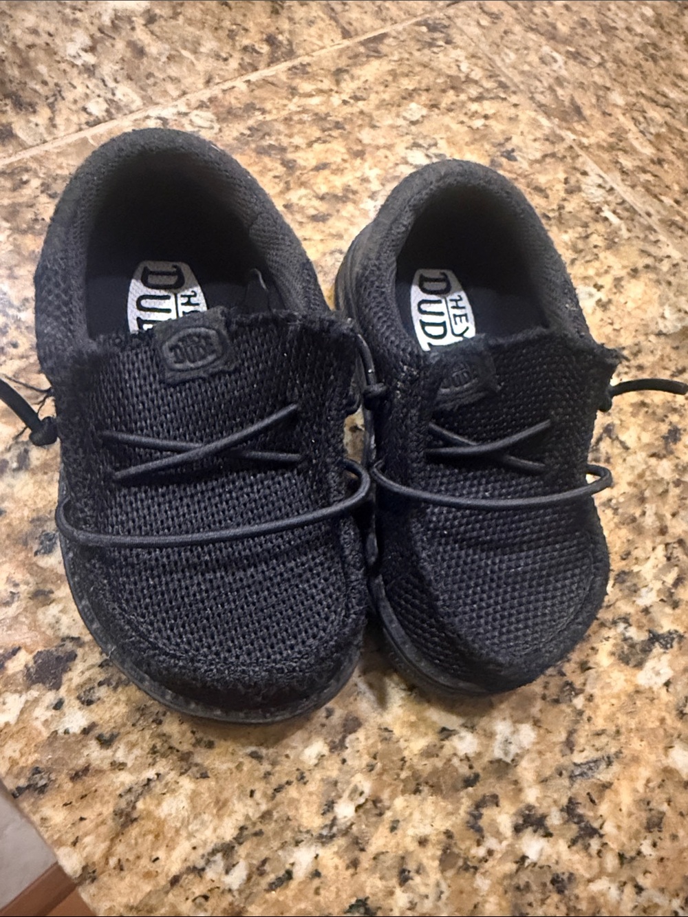Hey Dude Kids Black Knit Slip-On Sneakers